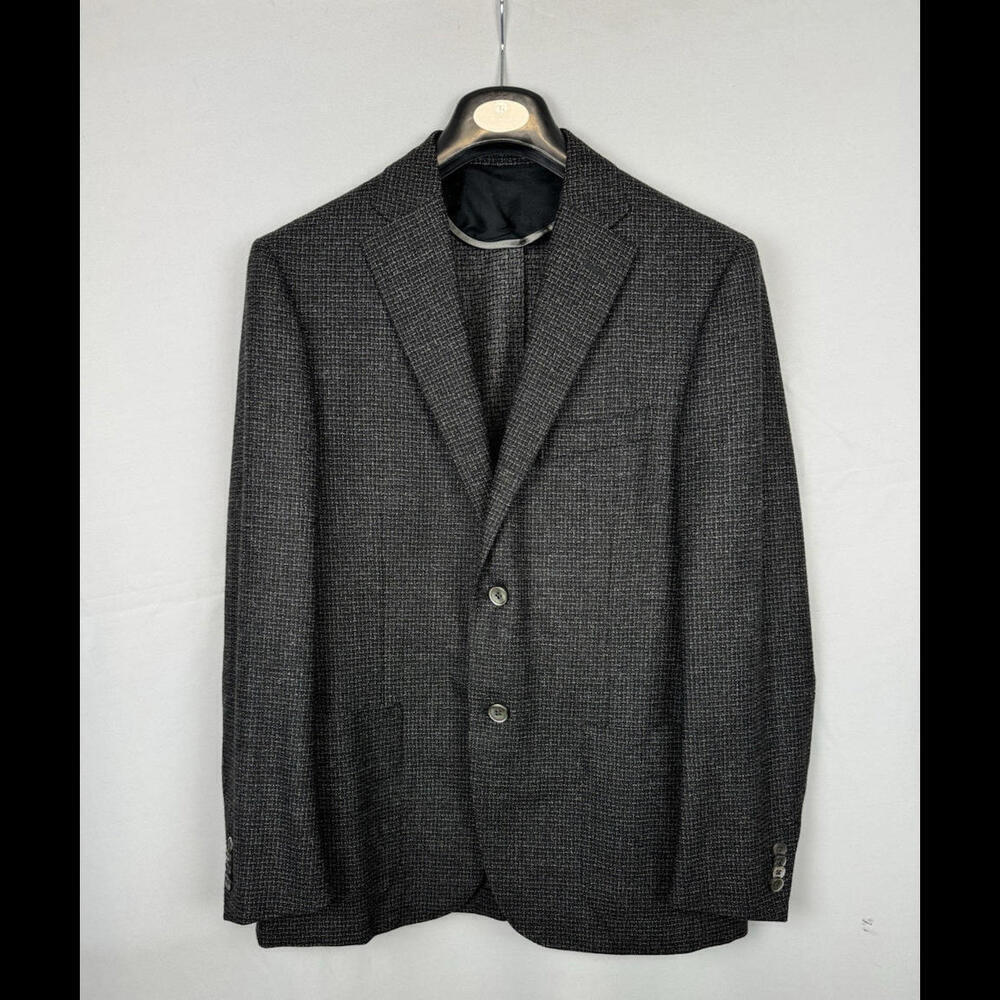 Corneliani Virgin Wool 100's Sport Coat Check Gray Size 50 R - 7 EU, 40 R US
